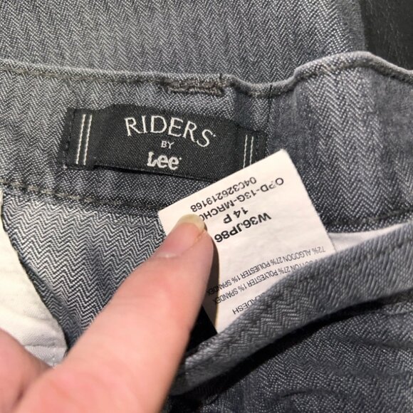Riders by Lee Women 14P Gray Herringbone Stripe Straight Leg Jean (GS1)‎ - Picture 7 of 7